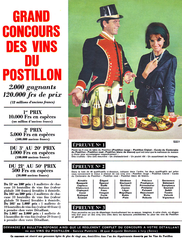 Publicité Postillon 1963
