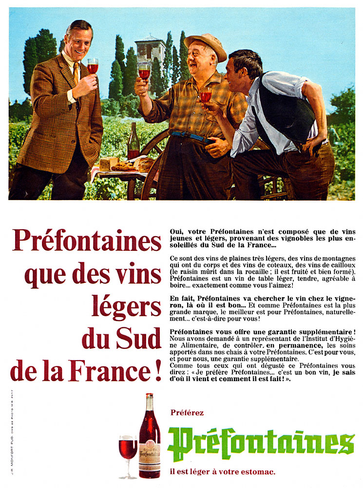 Publicit� Pr�fontaines 1969