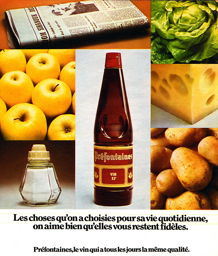 Publicité Prfontaines 1974