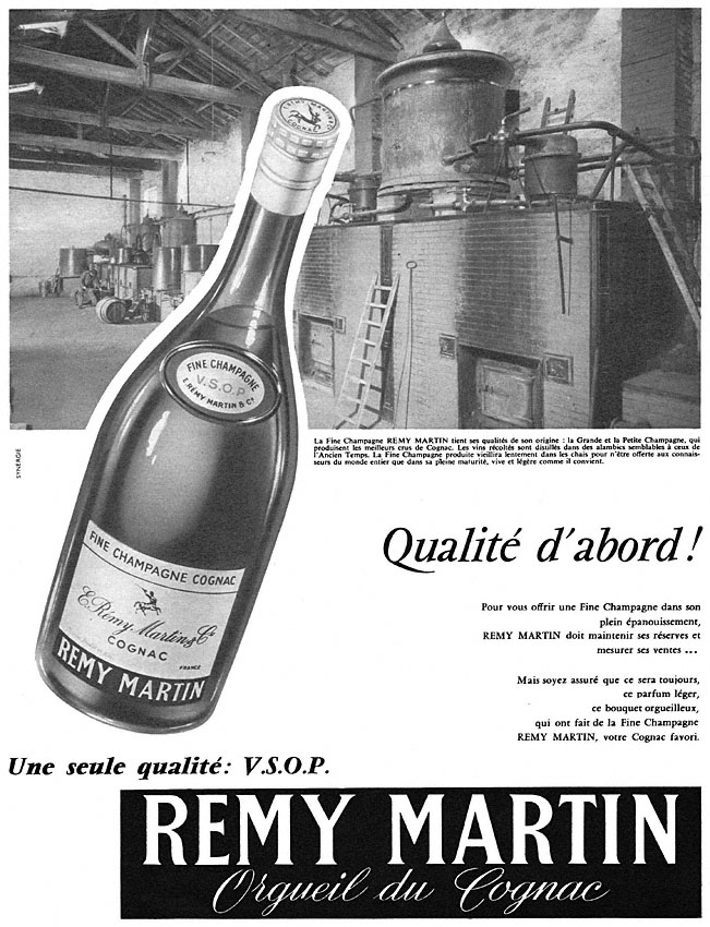 Publicité Remy Martin 1957