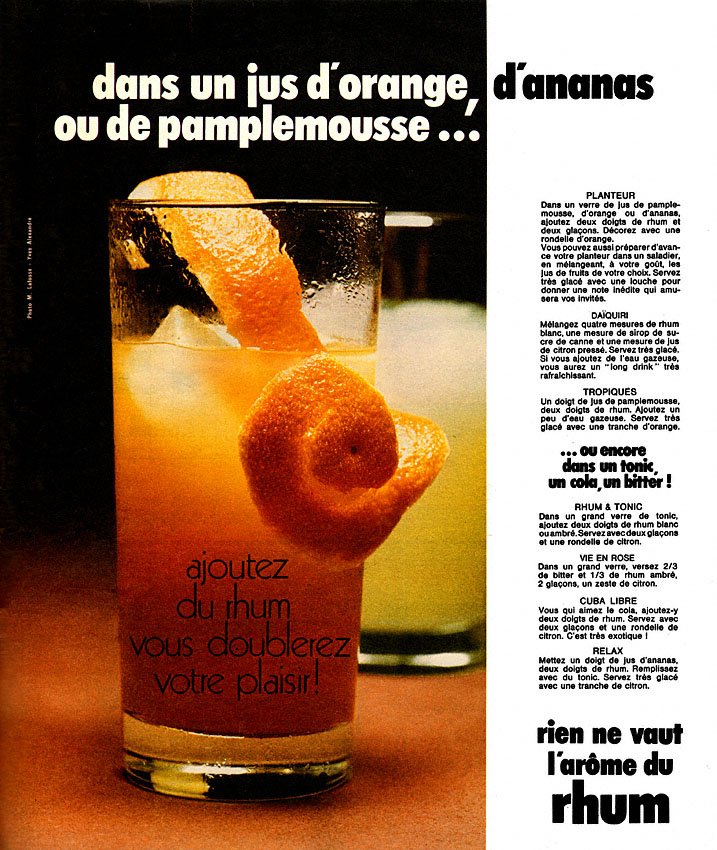 Publicité Rhum 1974