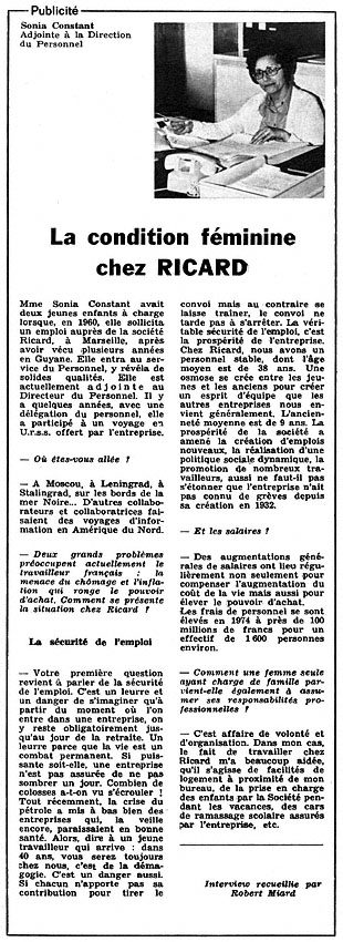 Publicité Ricard 1975