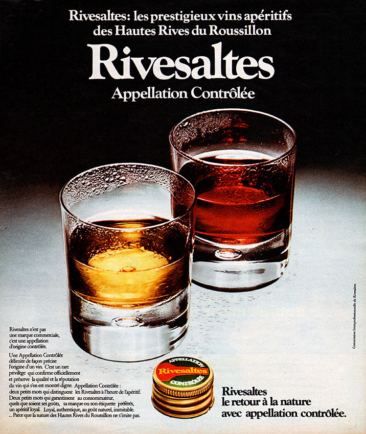 Publicité Rivesaltes 1974