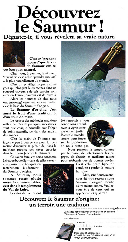 Publicité Saumur 1978