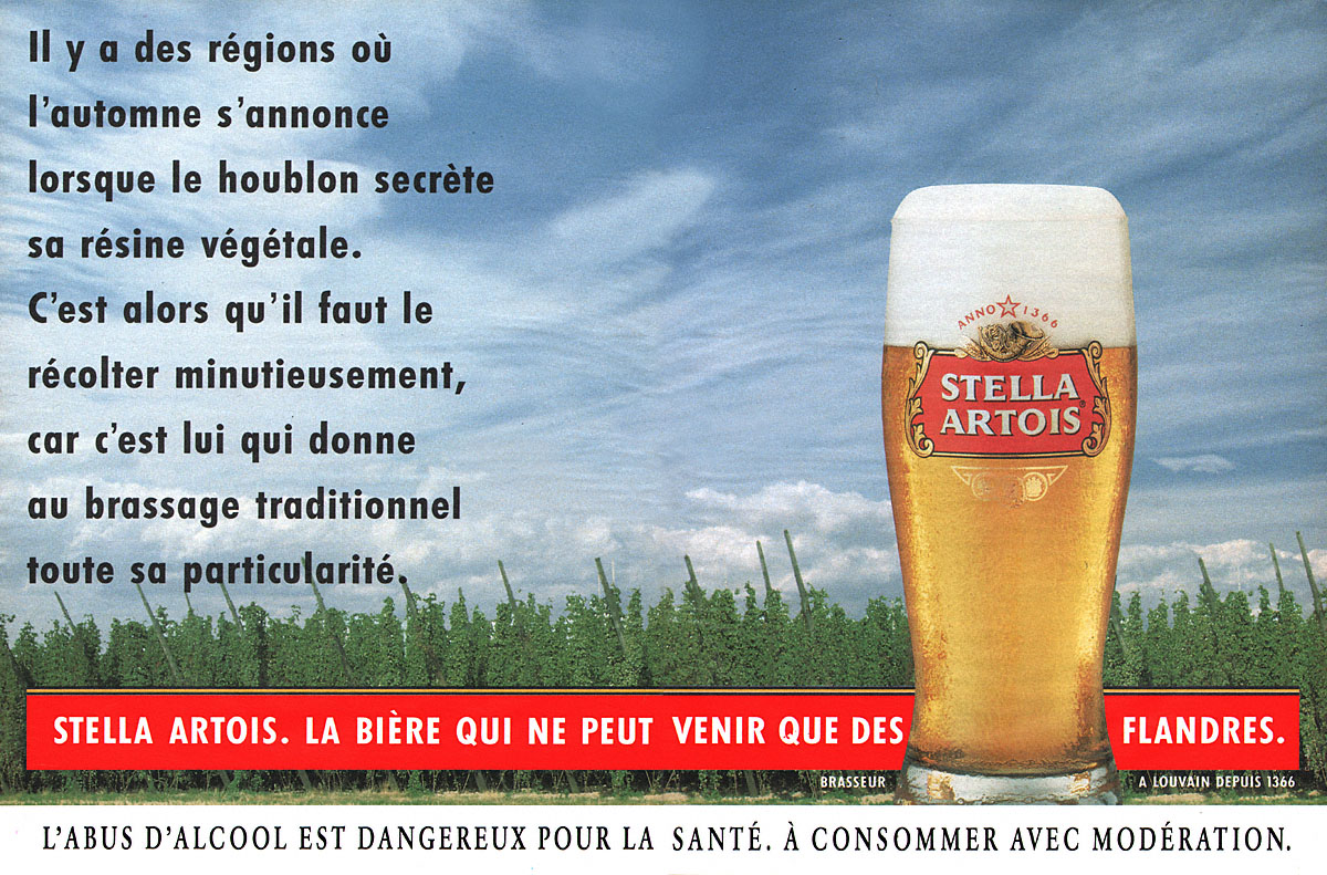 Publicité Stella Artois 1992