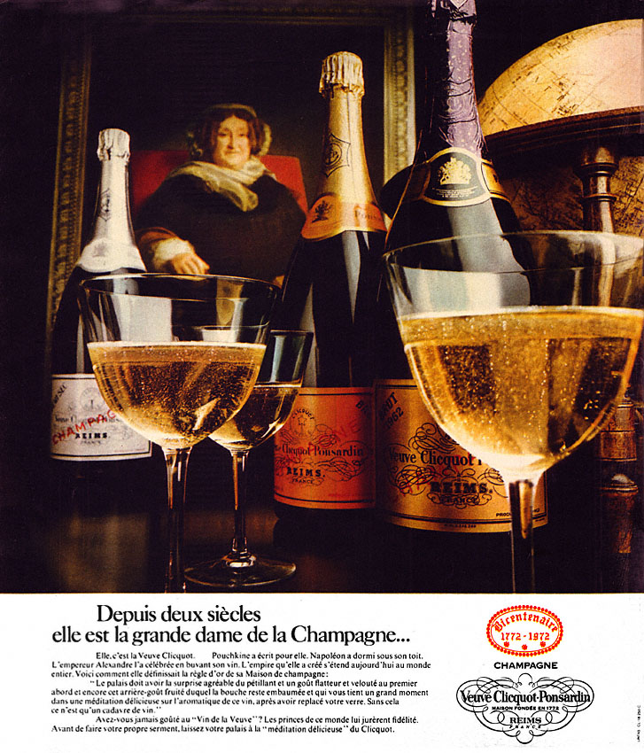 Publicité Veuve Clicquot 1972