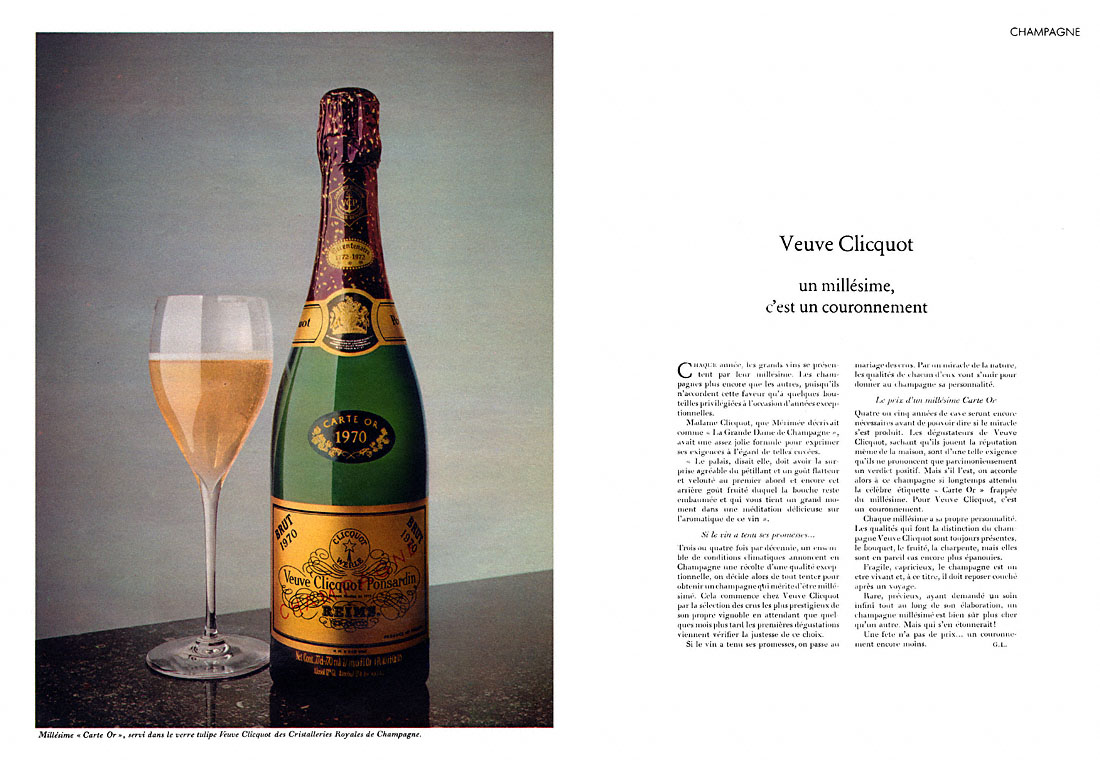 Publicité Veuve Clicquot 1977