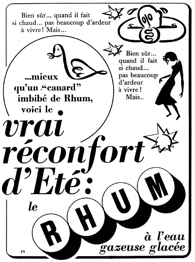 Publicité ZxDivers Rhum 1952
