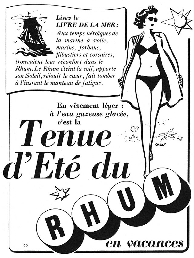 Publicité ZxDivers Rhum 1952