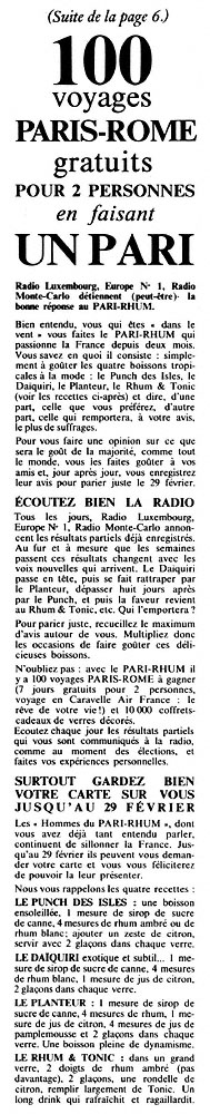 Publicité ZxDivers Rhum 1964