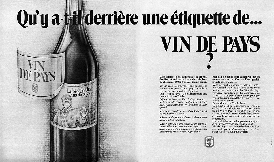 Publicité ZxDivers Vins 1976