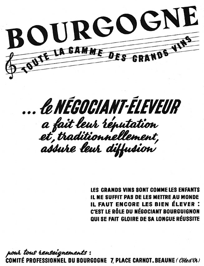 Publicité ZxDivers Vins 1952