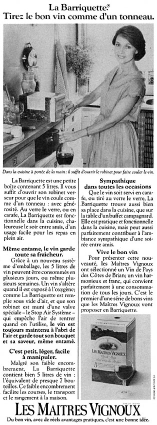 Publicité ZxDivers Vins 1980