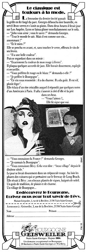 Publicité ZxDivers Vins 1983