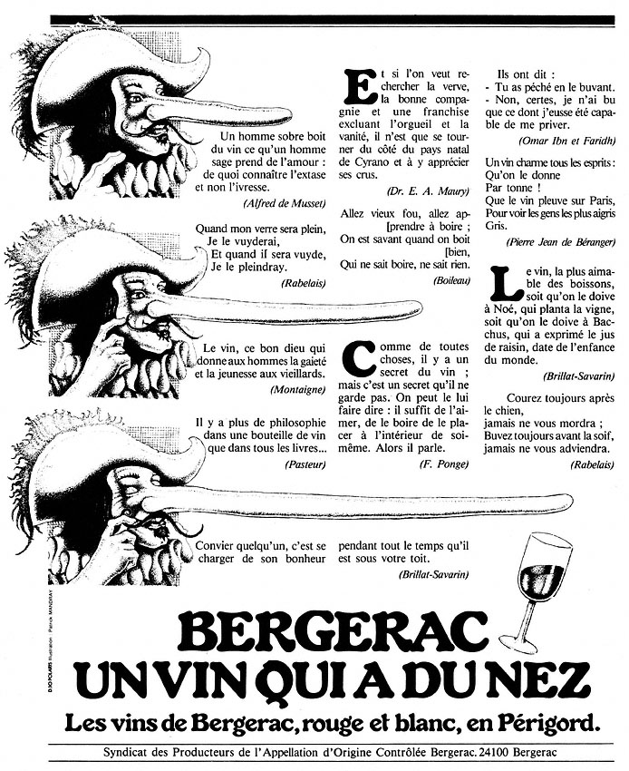 Publicité ZxDivers Vins 1983