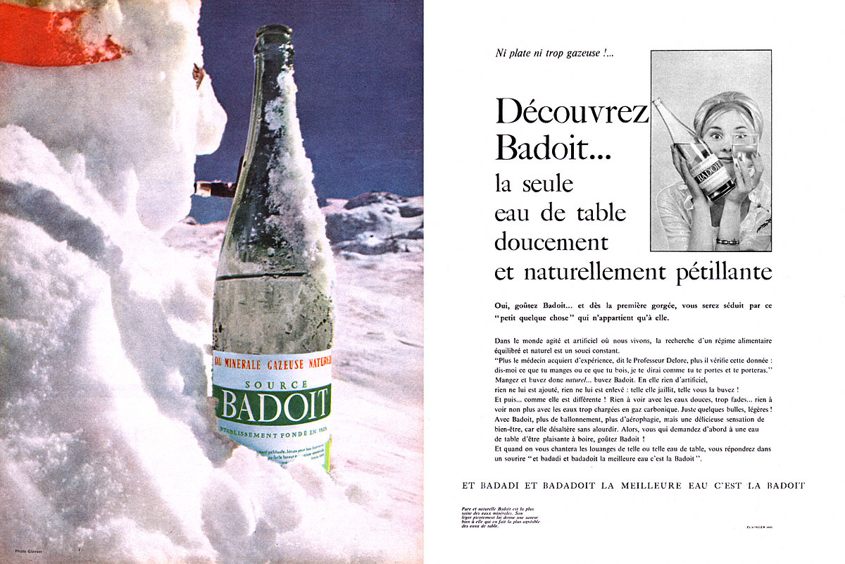 Publicité Badoit 1962