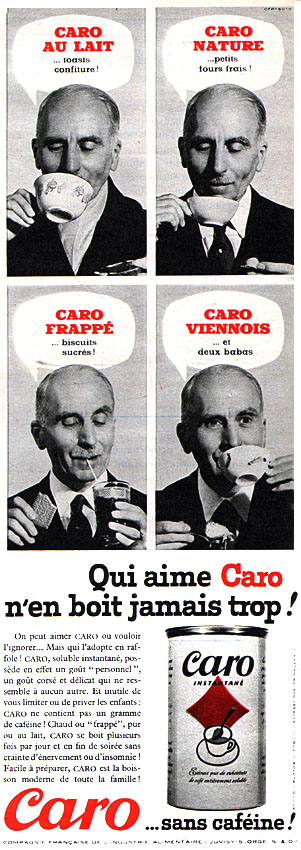 Publicité Caro 1960