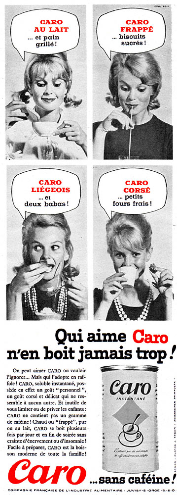 Publicité Caro 1961