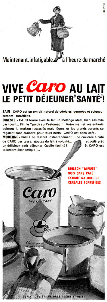 Publicité Caro 1962