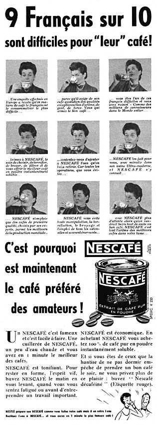 Publicité Nescaf 1956