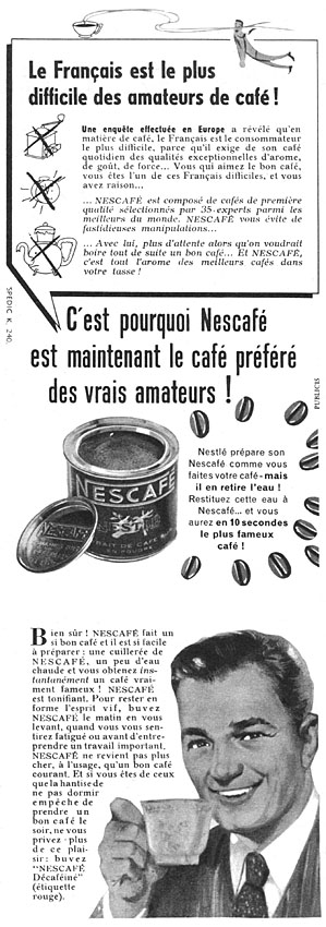 Publicité Nescaf 1956