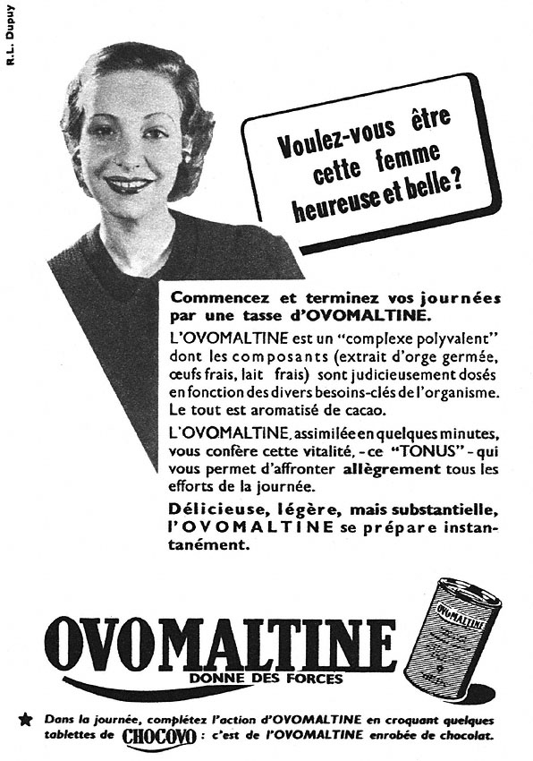 Publicité Ovomaltine 1951