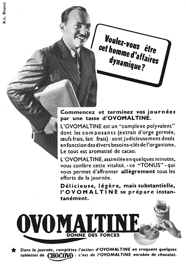 Publicité Ovomaltine 1952