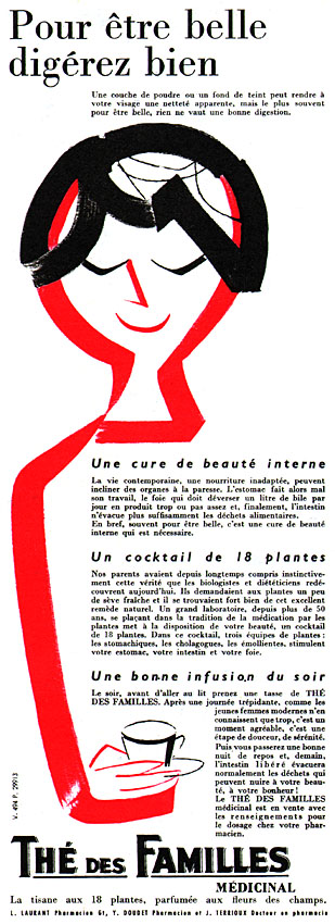 Publicité TheFamilles 1959