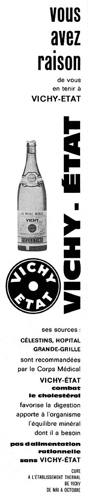Publicité Vichy 1961