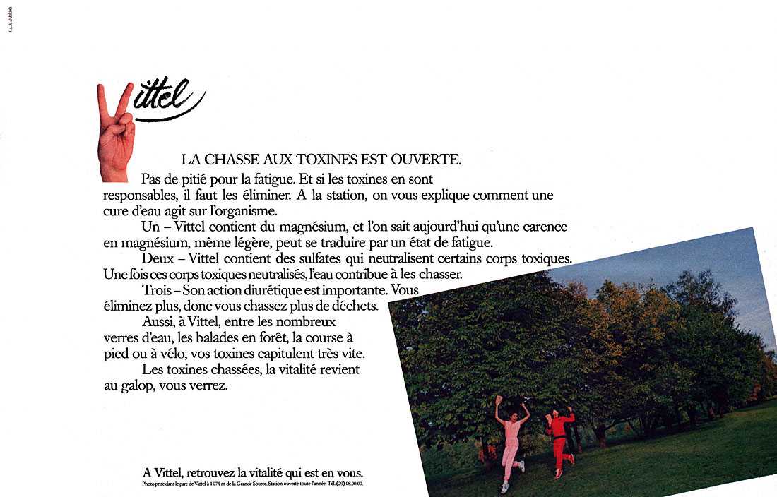 Publicité Vittel 1982