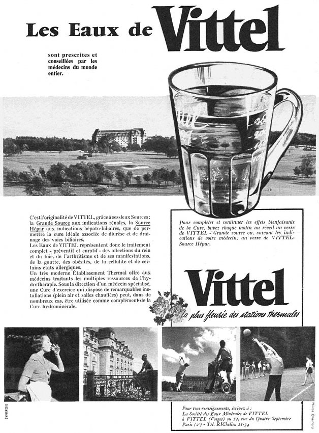Publicité Vittel 1955