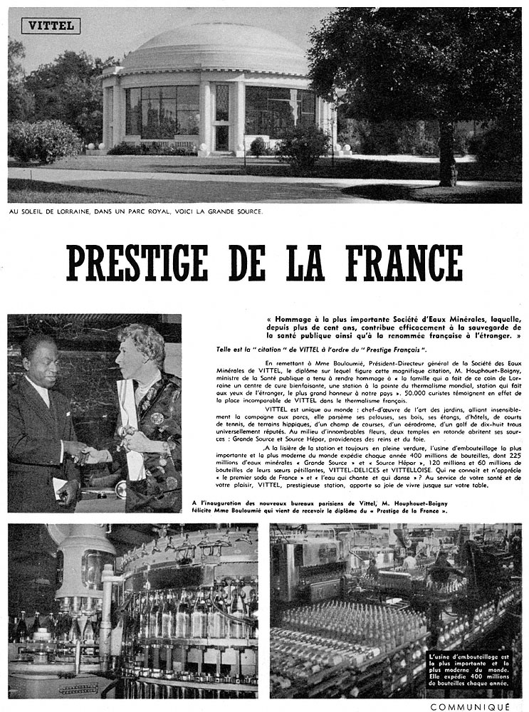 Publicité Vittel 1958