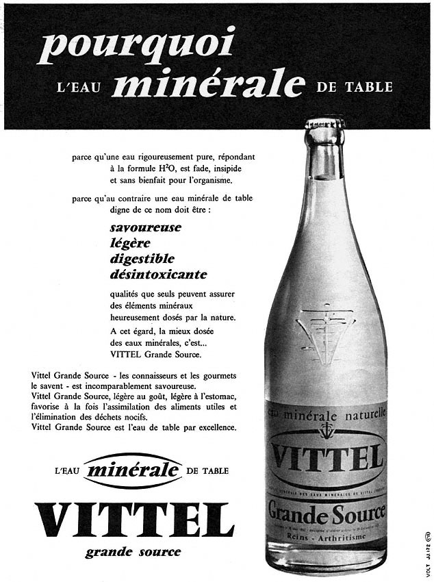 Publicité Vittel 1959