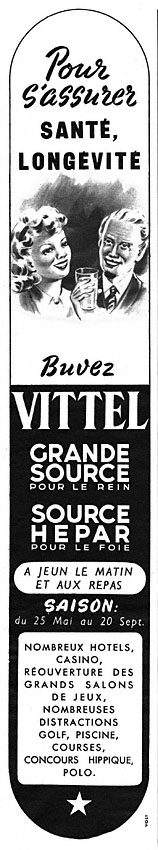 Publicité Vittel 1950