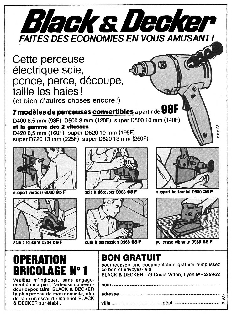Publicit� Black & Decker 1968
