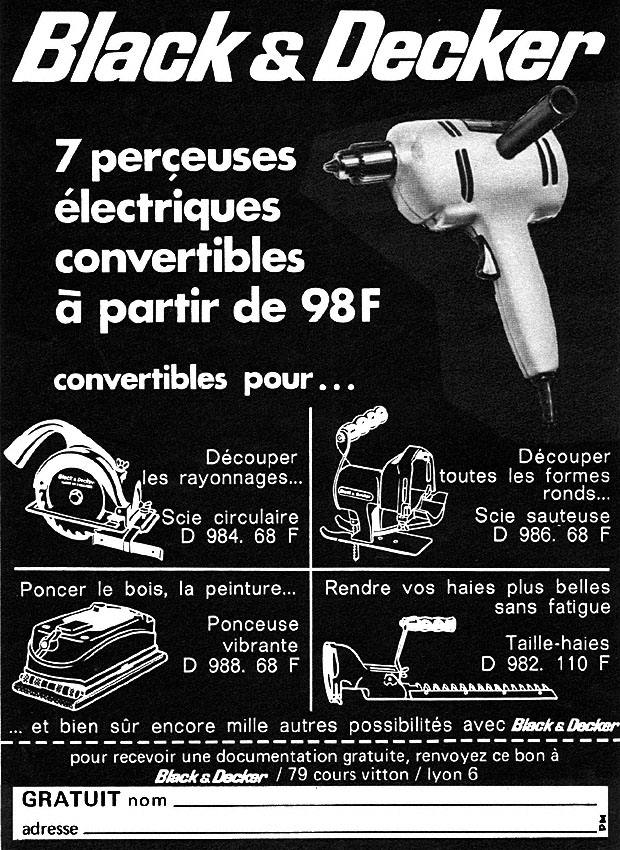 Publicité Black & Decker 1969