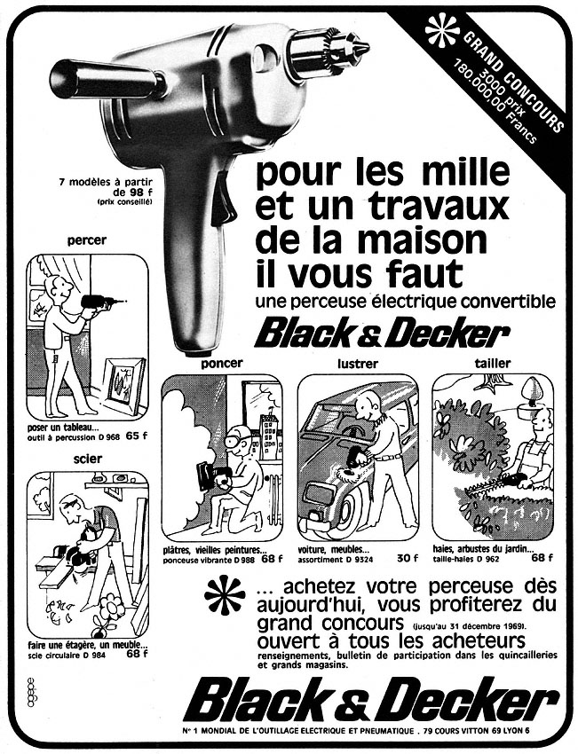Publicité Black & Decker 1969