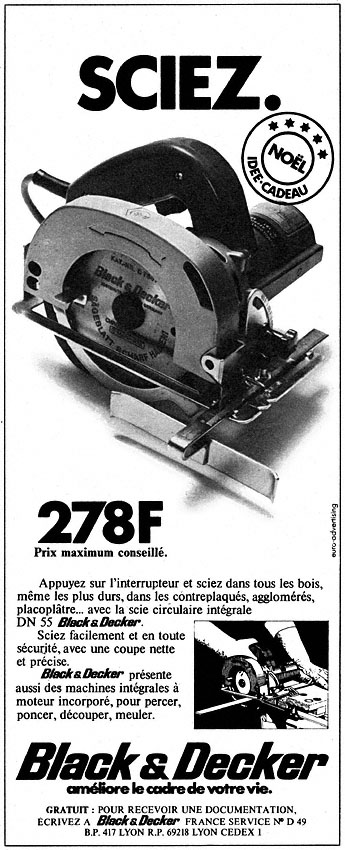 Publicité Black & Decker 1975