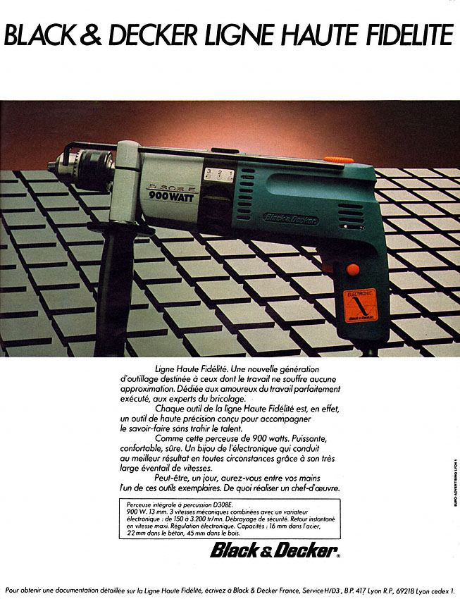 Publicité Black & Decker 1981