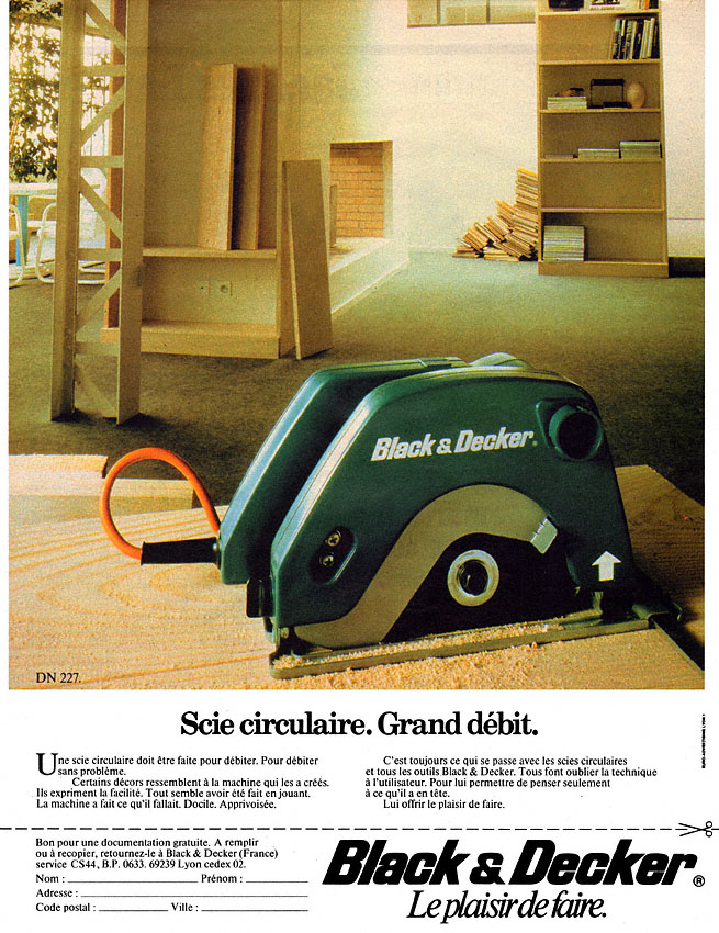 Publicité Black & Decker 1984