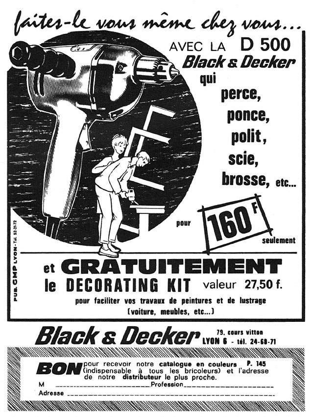 Publicité Black & Decker 1964