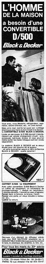 Publicité Black & Decker 1966