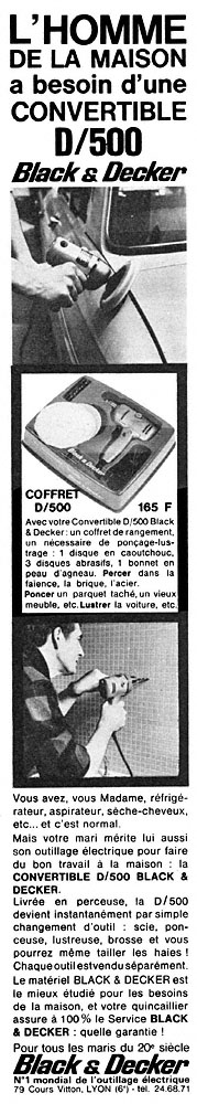 Publicit� Black & Decker 1966