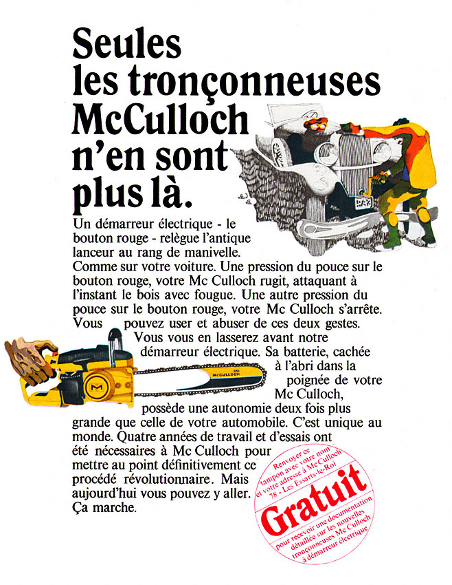 Publicité McCulloch 1966