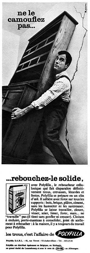 Publicité Polyfilla 1968
