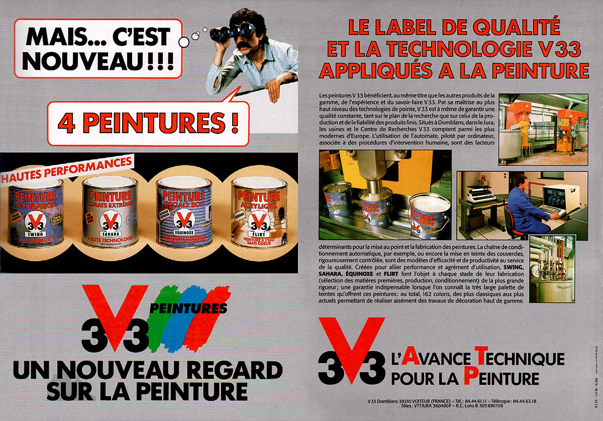 Publicité V33 1988