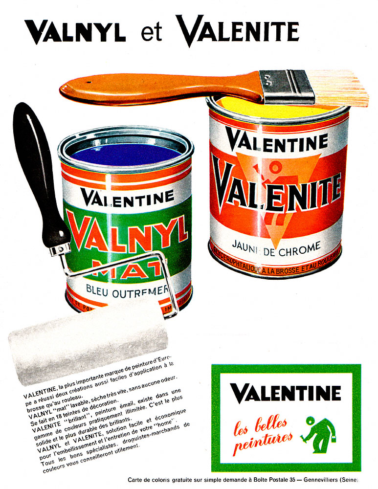 Publicité Valentine 1962