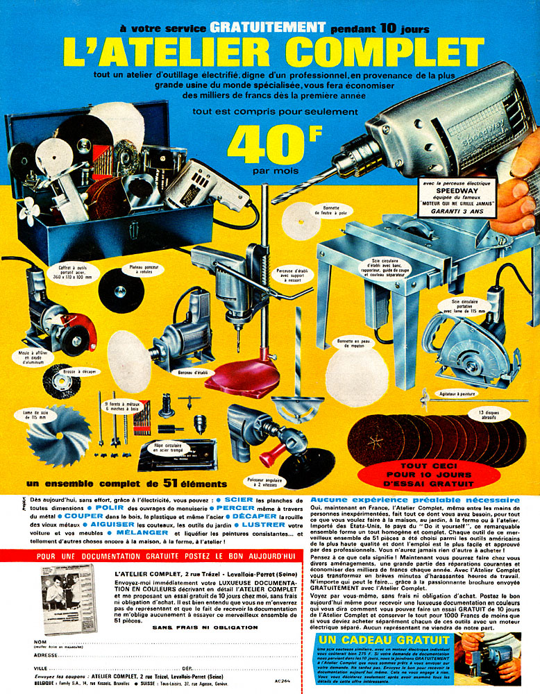 Publicit� Divers 1965