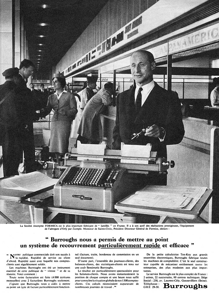 Publicité Burroughs 1961