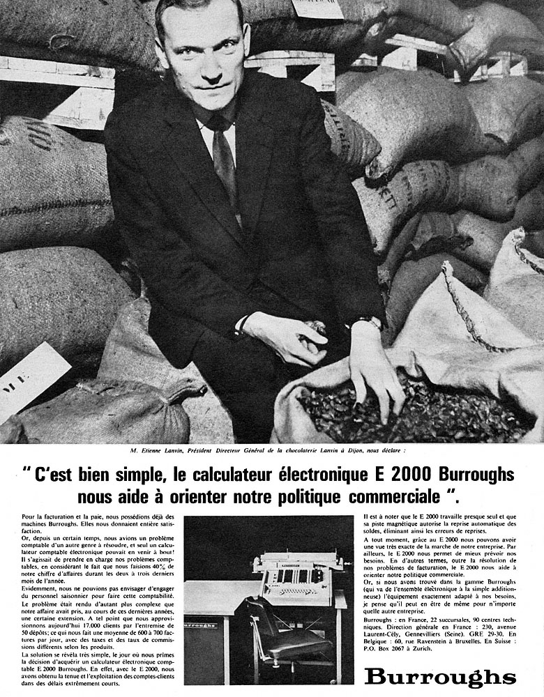 Publicit� Burroughs 1966